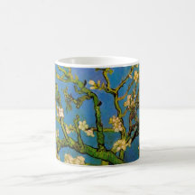Van Gogh; Blomstra mandelträd, vintageblommor Kaffe Muggar