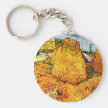 Van Gogh höstackar i Provence Keychain Nyckelringar