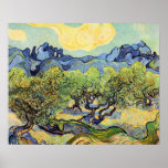 Van Gogh olivgröna träd, vintagepost impressionism Affischer