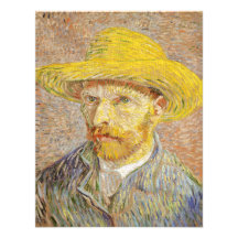 Van Gogh självporträtt med sugrörhatten Personliga Inbjudningskort