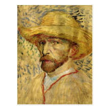 Van Gogh; Självporträtt med sugrörhatten Vykort