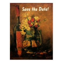 Van Gogh spara datera med blommor och vin! Vykort