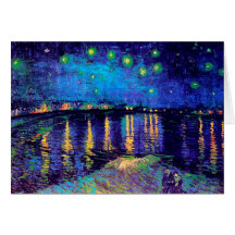 Van Gogh Starry natt över Rhone (F474) konst Hälsningskort