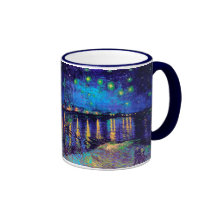 Van Gogh Starry natt över Rhone (F474) konst Kaffe Muggar