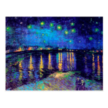 Van Gogh Starry natt över Rhone (F474) konst Vykort