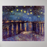 Van Gogh; Starry natt över Rhonen, vintagekonst Affisch