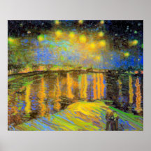 Van Gogh - Starry natt på Rhonen Affisch