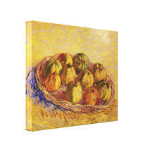 Van Gogh - stilleben med basketen av äpplen Kanvastryck