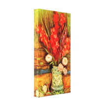 Van Gogh - stilleben med röda gladiolas Kanvastryck