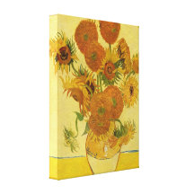 Van Gogh - stilleben med solrosor Sträckt Canvastryck