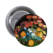 Van Gogh - vas med Zinnias Knapp