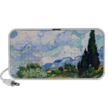 Van Gogh vetefält med Cypresses Mini Högtalare