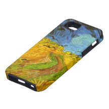 Van Gogh vetefält med fåglar för kråkavintagelantg iPhone 5 Cover