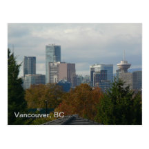 Vancouver BC horisont med den höst färger vykortet