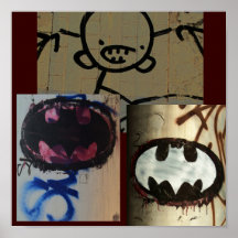 vänder mot av grafitti print