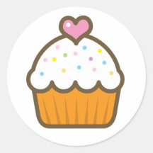 vaniljmuffin rund klistermärke