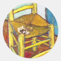 Vans Gogh stolVincent Van Gogh konst Runda Klistermärken