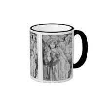 Vänskap~-Alphones Mucha ~ 1904 Kaffe Mugg