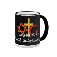 Vapen av samlas förstörelse kaffe mugg