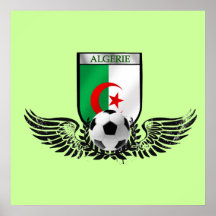 Vapensköld för Algeriet sofistikerad fotbollfotbol Affisch