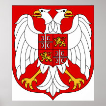 Vapensköld Serbia & Montenegro officiellsymbol Print