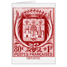 Vapensköld Toulouse frankrike Hälsningskort