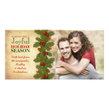 Vår första jul semestrar tillsammans Photocard Anpassingsbara Fotokort