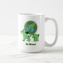 Var grön! (Löv och blad) Kaffe Muggar