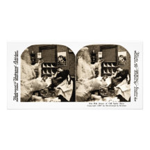 Vår husdjurdröm av gammal jultomten Stereoview 189 Hälsningskort Med Foto