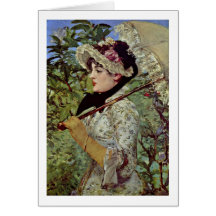 Vår (Jeanne) vid Edouard Manet Hälsningskort