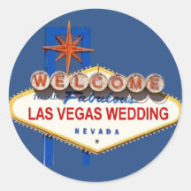 VÅR SAGOLIKA LAS VEGAS BRÖLLOPKLISTERMÄRKE