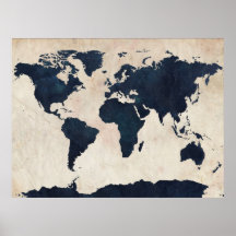 Världen kartlägger den bekymrade marinen posters