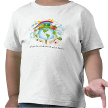 Världen räcker in, honom fick den hela världen i h tee shirt