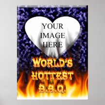 Världens avfyrar flammar varmmaste BBQ och blåttma Posters