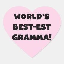 Världs Bäst-est Gramma svart eller vit Hjärtformade Klistermärken