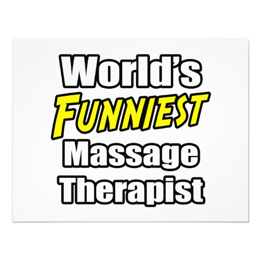 Världs mest rolig massageterapeut anpassade inbjudan
