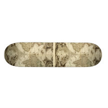 Världskarta 1708 av Jean Baptiste Nolin Skate Decks
