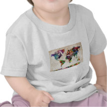 VärldskartaUrban vattenfärg T-shirts