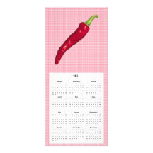 Varm röd peppar ringer och Calendar kortet Rackkort