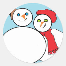 Värme ditt kastar snöboll gullig snö kopplar ihop  rund klistermärke