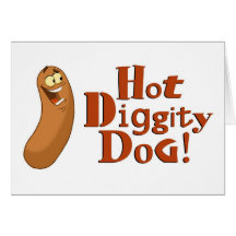 Varmt Diggity hundkort (förbigå),