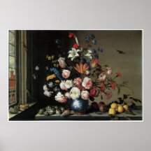 Vas av blommor vid ett fönster, 1650-57 print
