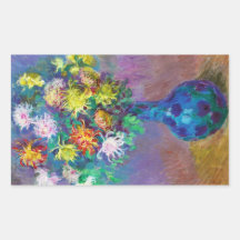 Vas av ChrysanthemumsClaude Monet att måla Retangel Klistermärke