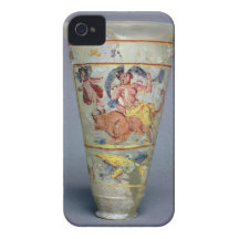 Vas med målad dekoration som visar Europa och Case-Mate iPhone 4 Cases