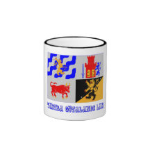 Västra Götalands länflagga med namn Kaffe Muggar