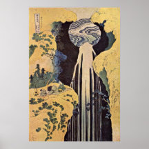 Vattenfallet av Amida av Katsushika Hokusai Print