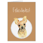 VattenfärgChihuahua, Felicidades! Beställnings- fö Hälsningskort