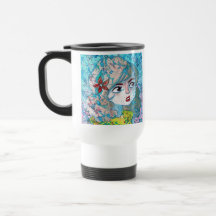 Vattenfärgflickatravel mug kaffe muggar