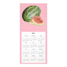 Vattenmelonen ringer och calendar kortet personliga rack kort