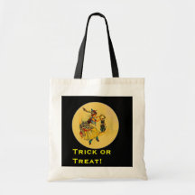 Växande måne för häxa och för svartkatt tote bags